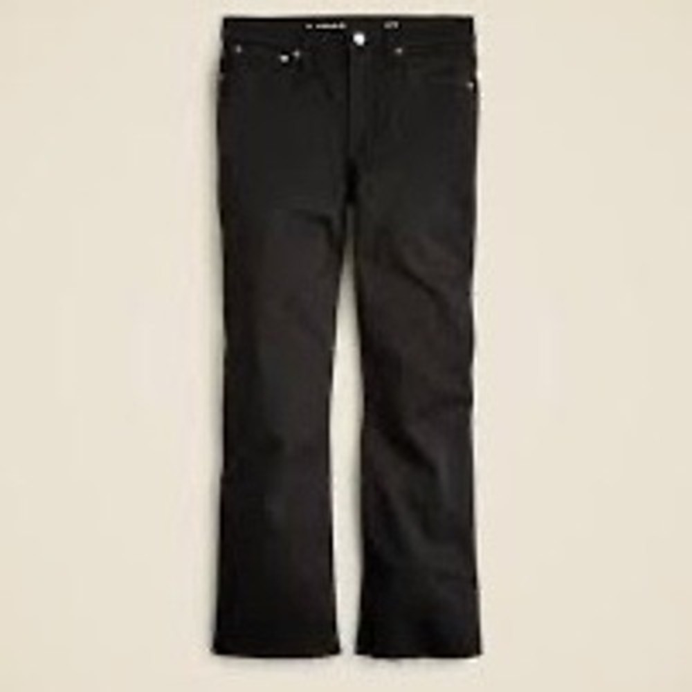 J.Crew‎ Demi Boot Crop Jeans Black Raw Hem Petite 26P Kick Flare High Rise